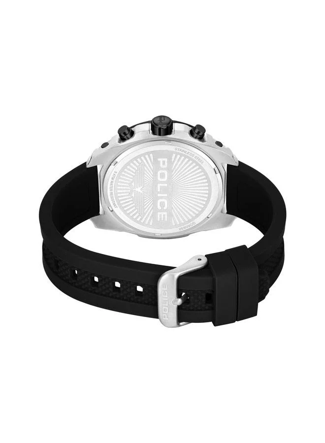 POLICE Men's Wyvern Black Dial Silicone Strap Chronograph Watch for Men, 45mm